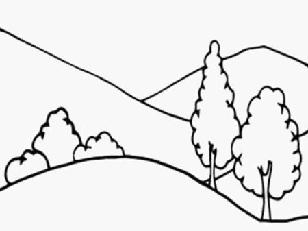 Горы и озеро раскраска