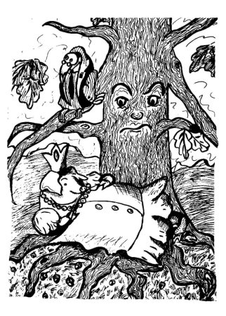 Свинья под дубом раскраска