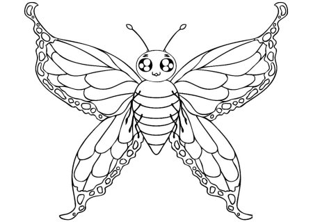 Бабочка раскраска для детей