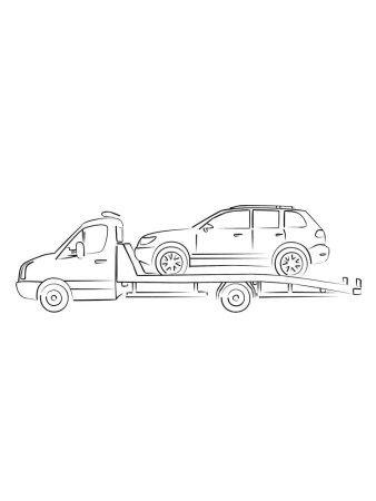 Раскраска автовоз с машинами