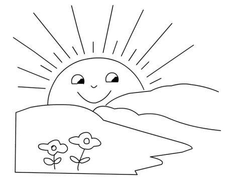 Солнце раскраска для детей