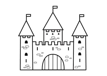 Раскраска замок рыцаря средневековья
