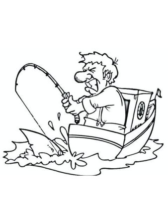 Раскраска Рыбак