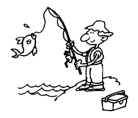 Раскраска Рыбак