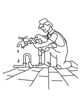 Раскраска сантехник