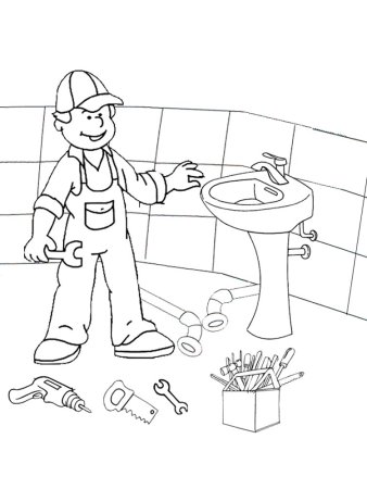 Раскраска сантехник