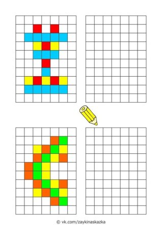 Рисование по клеткам для детей