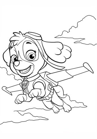 Разукрашка Щенячий патруль Скай