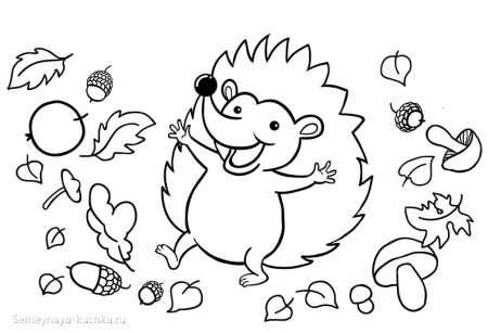 Ежик рисунок контур