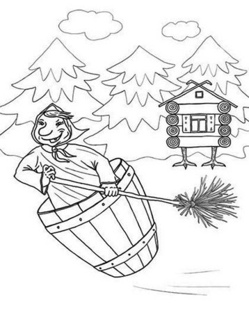 Раскраски бабки Ежки