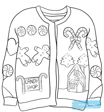 Свитер раскраска для детей