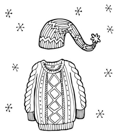 Трафарет свитера для раскрашивания