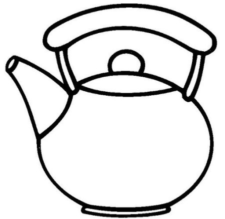 Чайник раскраска для детей