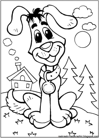 Раскраска пес шарик из Простоквашино