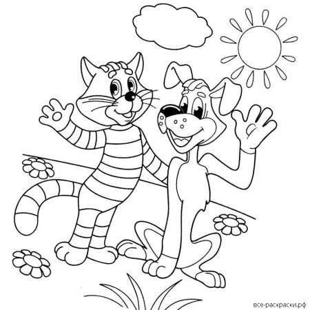 Простоквашино раскраска семья дяди Федора