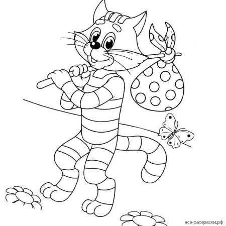 Раскраска кота Матроскина из Простоквашино