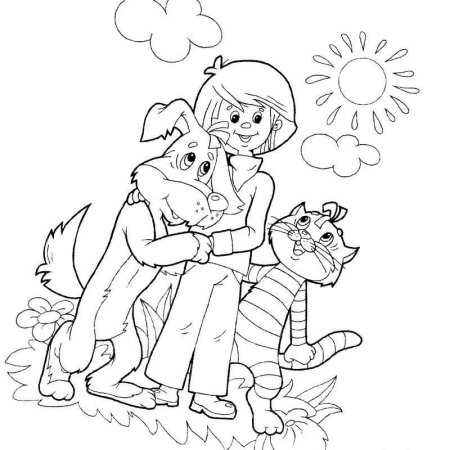 Раскраска Простоквашино дядя Федор