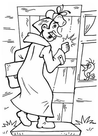 Почтальон Печкин раскраска