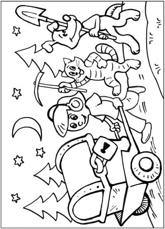 Трое из Простоквашино раскраска