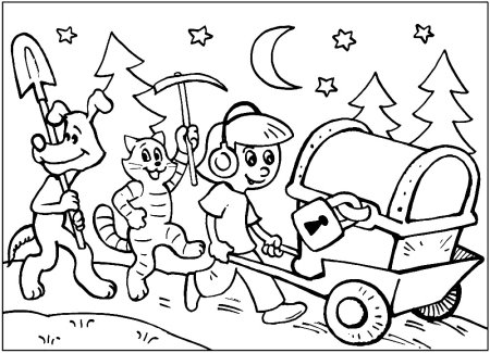 Трое из Простоквашино раскраска