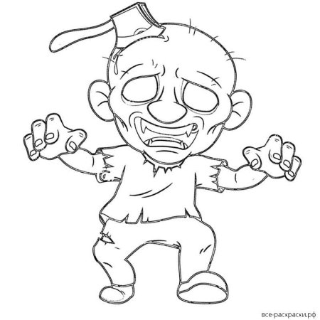 Зомби раскраска для детей