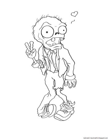 Plants vs Zombies раскраска зомби