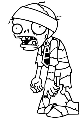 Растения против зомби раскраска зомби с ведром