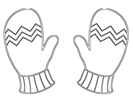 Варежки раскраска для детей