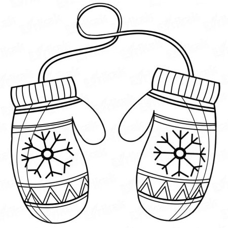 Рукавички раскраска