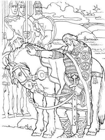 Богатырь в кольчуге рисунок