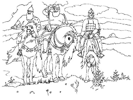 Разукрашку Илья Муромца