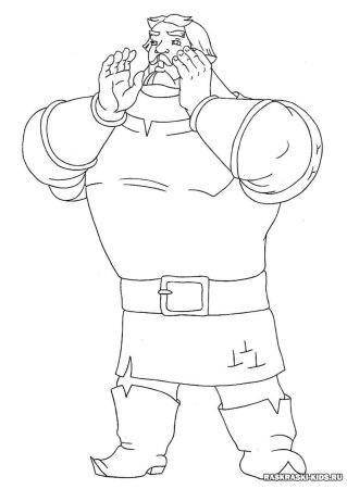 Богатыри. Раскраска