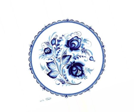 Роспись тарелки Гжель для детей
