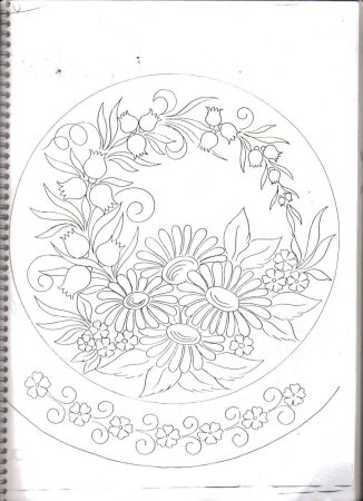 Шаблон тарелки для росписи Гжель для детей