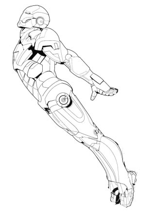 Раскраска герои Марвел Железный человек