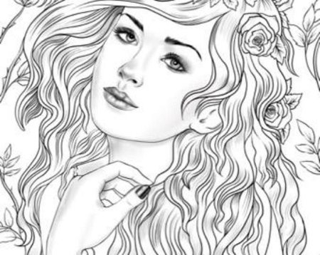 Раскраска девушка осень