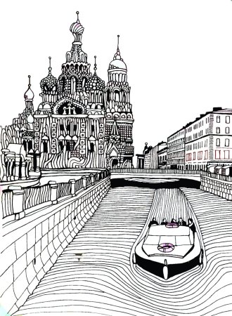 Петропавловский собор Санкт-Петербург раскраска