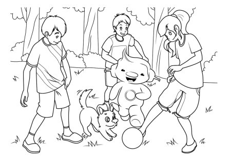 Рисунок линиями семья