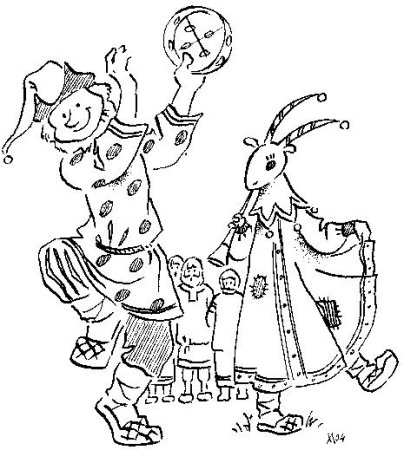Скоморох раскраска для детей