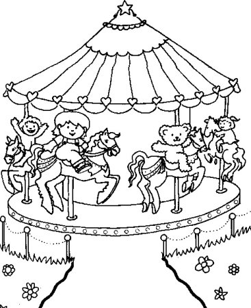 Карусель раскраска для детей
