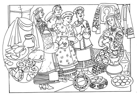 Раскраска русские народные праздники