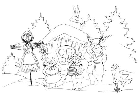 Масленица раскраска