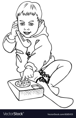 Мальчик с телефоном иллюстрация