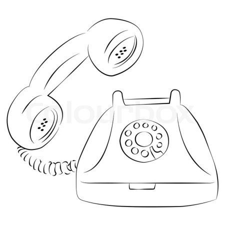 Трафарет телефона с трубкой