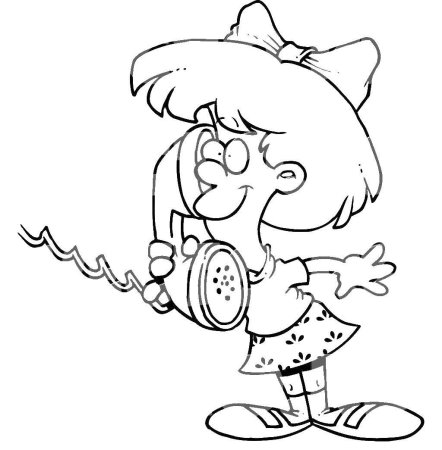 Телефонный разговор раскраска