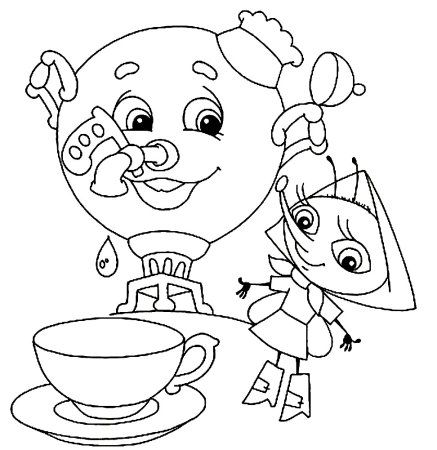 Самовар раскраска