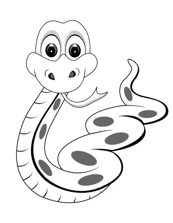 Змея раскраска для детей