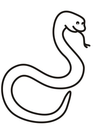 Змея раскраска для детей