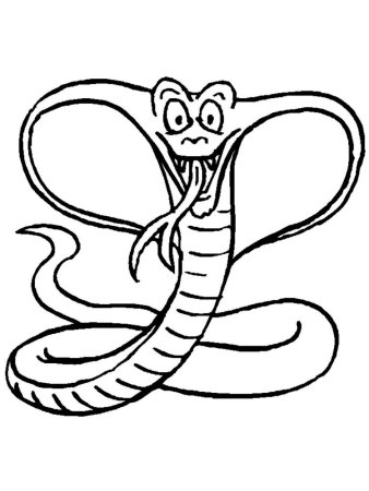 Змея раскраска для малышей