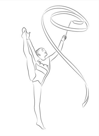 Раскраски гимнастки художественный